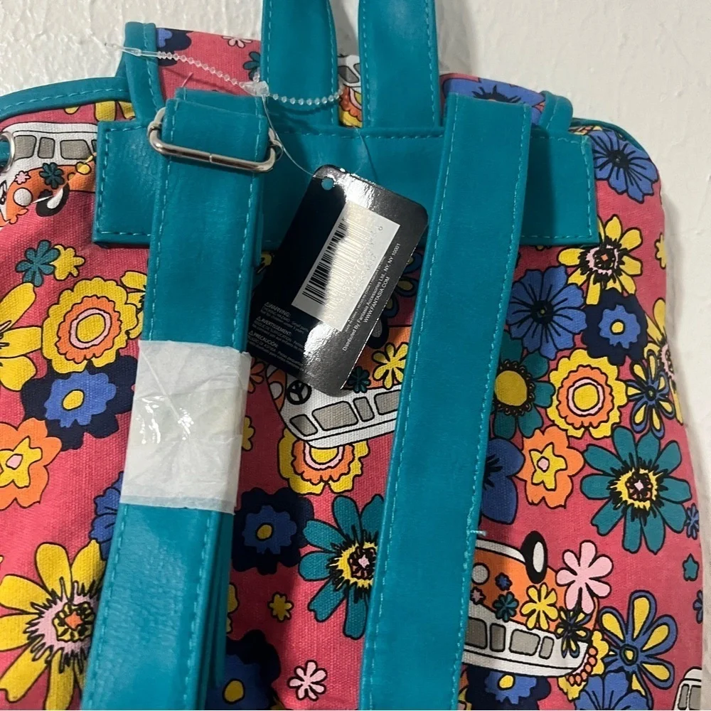 Trend Zone Floral Everyday Graphic Mini Backpack with Teal Accents NWT Casual